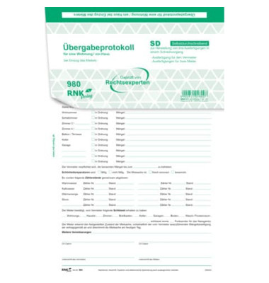 980 Wohnungs&uuml;bergabeprotokoll