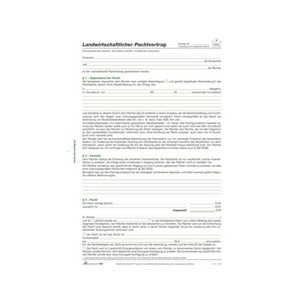 10 Stück RNK 555 landwirtschaftlich Pachtvertrag A4 4002871055505 RNK