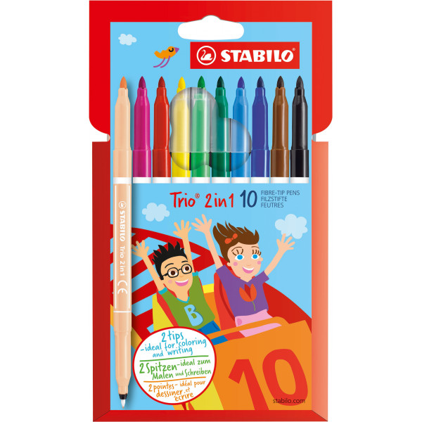 4006381361729 - STABILO Filzstift und Fineliner in einem STABILO Trio 2in1 - 10 Stück