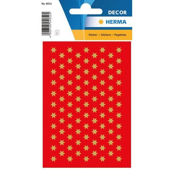 10 Stück Herma 4052 Weihnachten Schmucketikett Stern  6mm gold 4008705040525 Herma 255 Stück