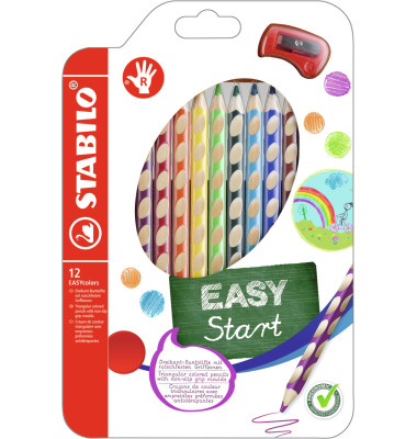 Buntstifte-Set EASYcolors Start 332/12, 12-farbig sortiert, 3-Kant-Schaft, Etui