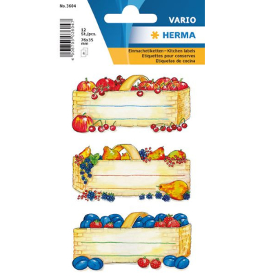 3604 Einmachetikett Obstk&ouml;rbe