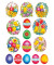 3689 Decorsticker Ostern Schmucketikett Eier+Küken+Blum