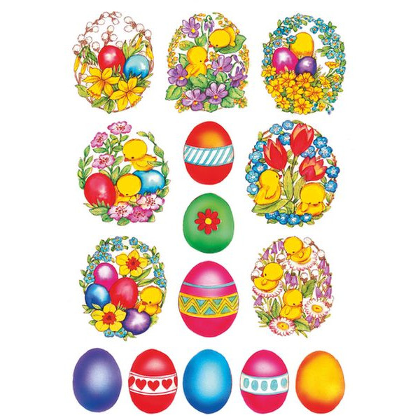 10 Stück Herma 3689 Decorsticker Ostern Schmucketikett Eier+Küken+Blum 4008705036894 Herma 45 Stück