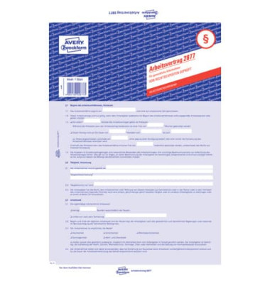 2877 SD 2seitig Arbeitsvertrag A4 gewerbl.