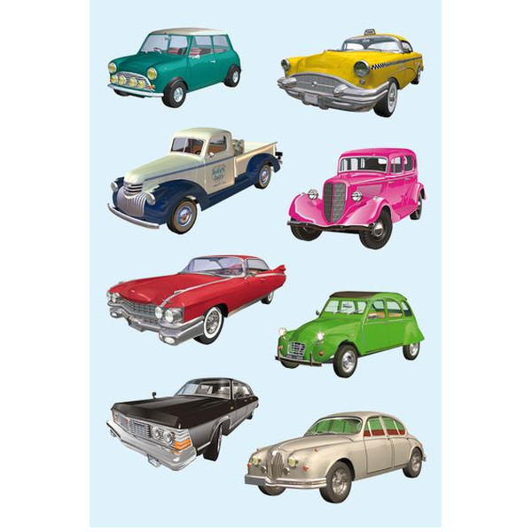 10 Stück Herma 3452 Decorsticker Schmucketikett Autos II 4008705034524 Herma 24 Stück