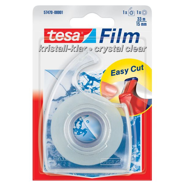 7 Stück Tesa Klebebandabroller 57470-00001-02, für Klebebänder bis 19mm x 33m, transparent 4042448035776 Tesa