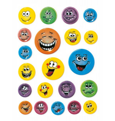 6153 Magicsticker Schmucketikett Smilie geprägt