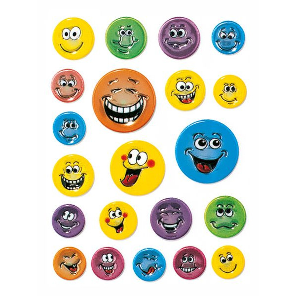 10 Stück Herma 6153 Magicsticker Schmucketikett Smilie geprägt 4008705061537 Herma 21 Stück