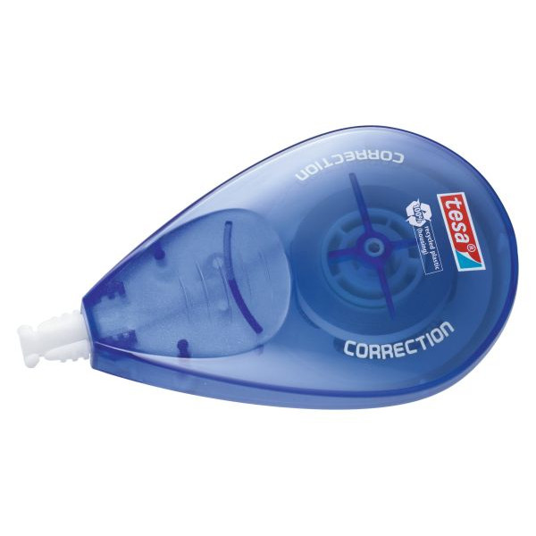 10 Stück Tesa Korrekturroller 59812-00000-01 ecoLogo, blau/transparent, 4,2mm x 10m, Einweg, in Display 4042448900494 Tesa