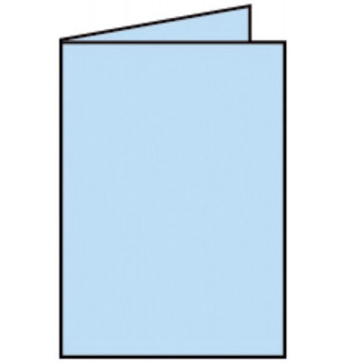 Blanko-Gru&szlig;karten 220719517 DIN B6  Hoch doppelt 24cm x 169mm (BxH) 220g himmelblau