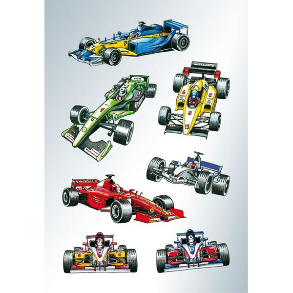 10 Stück Herma 3317 Decor Schmucketikett Rennautos 4008705033176 Herma 21 Stück