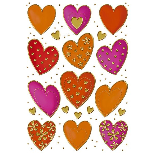 10 Stück Herma 3618 Decorsticker Schmucketikett Herzen Goldpr. 4008705036184 Herma 12 Stück