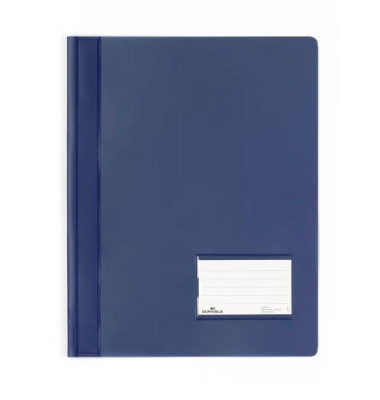 Schnellhefter DURALUX TRANSLUZENT 268007, A4+, dunkelblau, Kunststoff, 80g, Vorderdeckel transparent