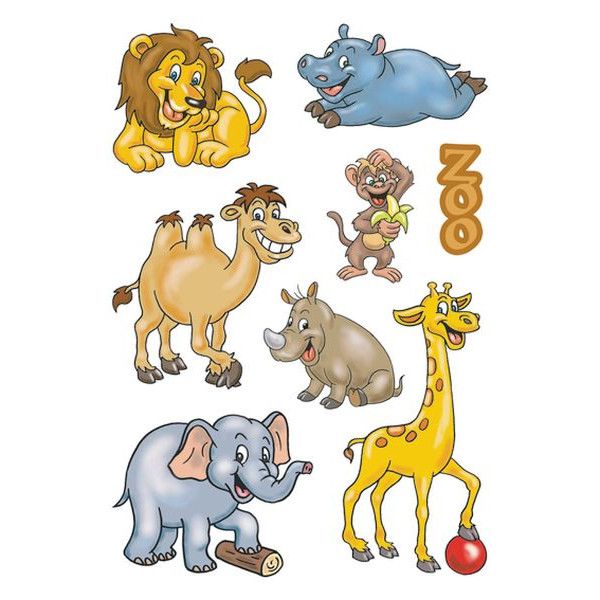 10 Stück Herma 3334 Decorsticker Schmucketikett Zootiere 4008705033343 Herma 24 Stück