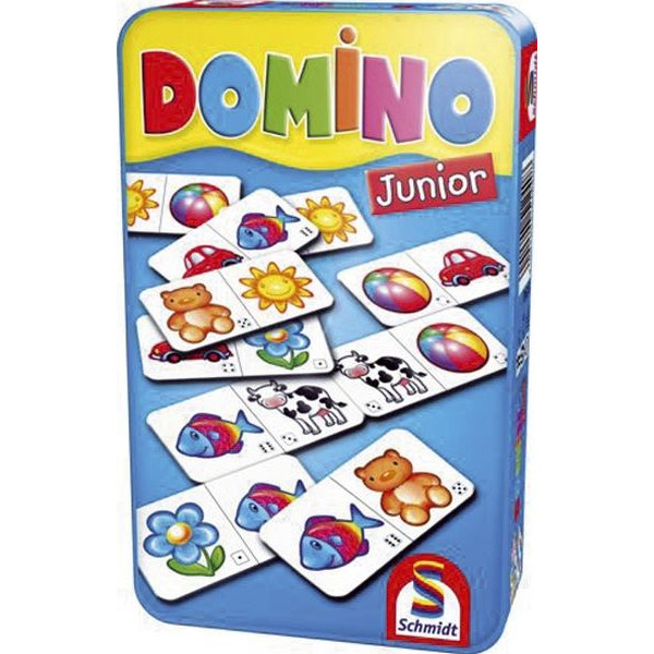4001504512408 - Kartenspiel 51240 Domino Junior für 2-6 Spieler Metalldose 4001504512408 SCHMIDT
