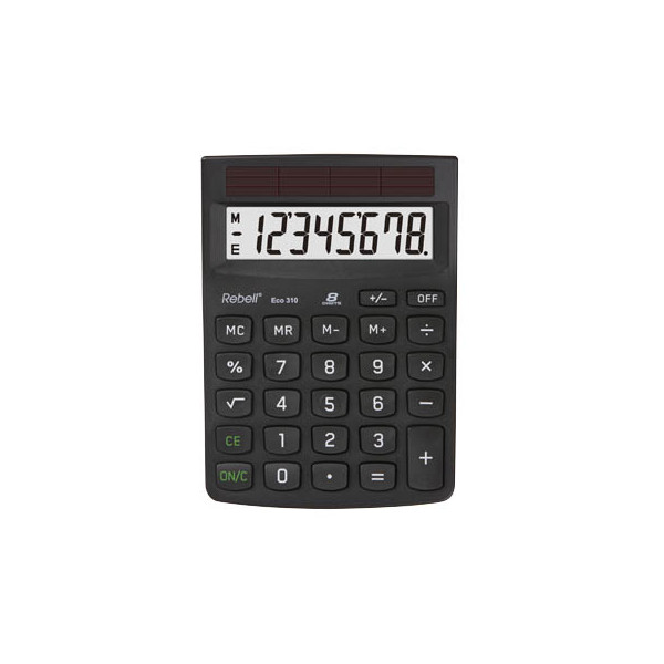 8595179504104 - 802359 8stellig 102x143x29mm Öko-Tischrechner Eco310 schw 8595179504104 Rebell