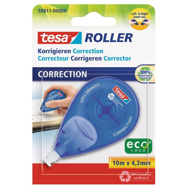 4042448892966 - Korrekturroller 59811-00000-00 ecoLogo blau transparent 42mm x 10m Einweg in Blister 4042448892966 Tesa