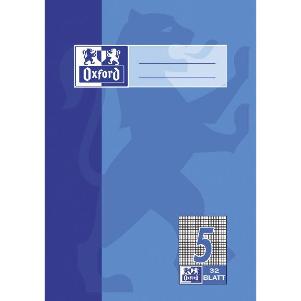 10 Stück Oxford Schulheft 100050379 Oxford-Classic, Lineatur 5 / kariert, A5, 90g, türkisblau, 32 Blatt / 64 Seiten 4006144934948 Oxford