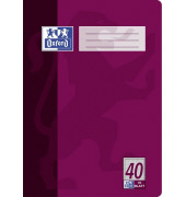 Schulheft 100050320, Lineatur 40 /  kariert mit Umrandung, A4, 90g, pflaume, 16 Blatt / 32 Seiten