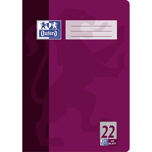 4006144935037 - Schulheft 100050328 Lineatur 22   kariert A4  90g lila 32 Blatt   64 Seiten 4006144935037 Oxford