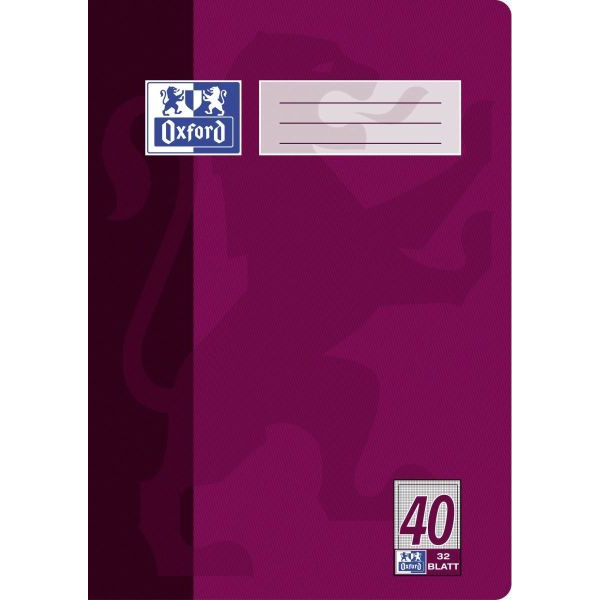 4006144935181 - Schulheft 100050335 Lineatur 40    kariert mit Umrandung   keine A4 90g pflaume 32 Blatt   64 Seiten 4006144935181 Oxford