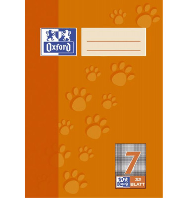 Schulheft 100050380, Lineatur 7 / kariert / keine, A5, 90g, orange, 32 Blatt / 64 Seiten