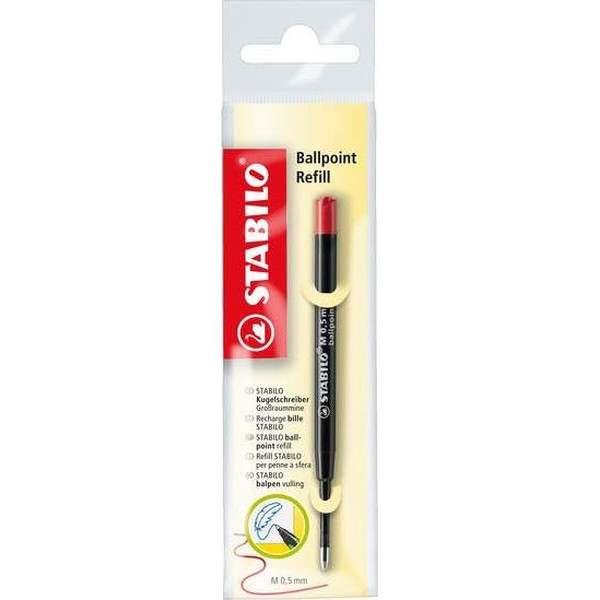 Stabilo Kugelschreibermine Ballpoint Refill 2/040-02, rot, 0,5mm, Großraummine 4006381427760 Stabilo