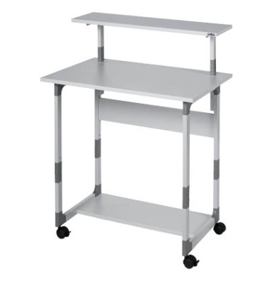 Computertisch 85 VH, manuell höhenverstellbar 63,4-91,6cm (H), 80x56,4cm (BxT), rechteckig, grau / grau