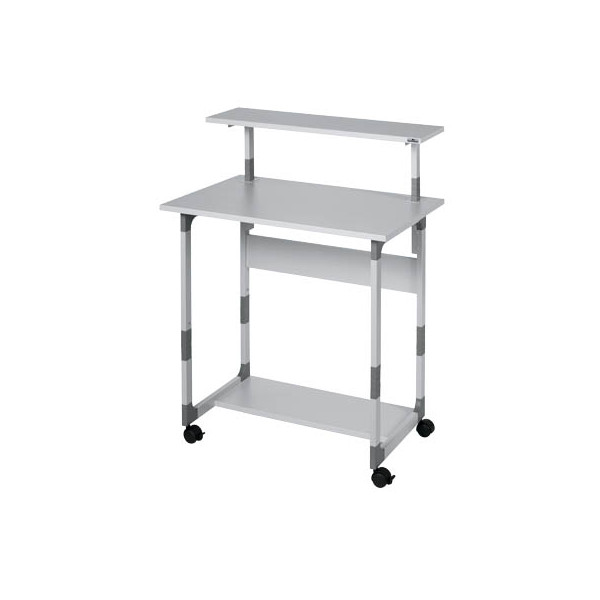 4005546301785 - Computer-Wagen höhenverstellbar mit Rollen Höhen-Bereich 920 bis 1220 mm (B x T) 800 mm x 564 mm Grau SYSTEM 80 VH 371810