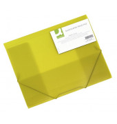 Eckspannmappe KF15449, A4 gelb-transparent Kunststoff 400g, f&uuml;r ca. 200 Blatt  (80 g/m&sup2;), mit 3 Einschlagklappen