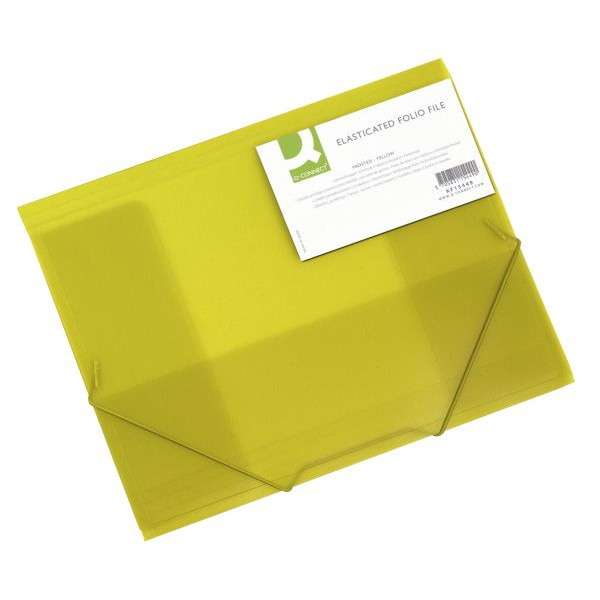 5705831154490 - Eckspannmappe KF15449 A4 gelb-transparent Kunststoff 400g mit 3 Einschlagklappen 5705831154490 Q-connect