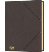 Eckspannmappe 4616-8, A4 braun Recyclingkarton 390g, f&uuml;r ca. 250 Blatt, mit 3 Einschlagklappen