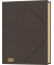 Eckspannmappe 4616-8, A4 braun Recyclingkarton 390g, f&uuml;r ca. 250 Blatt, mit 3 Einschlagklappen