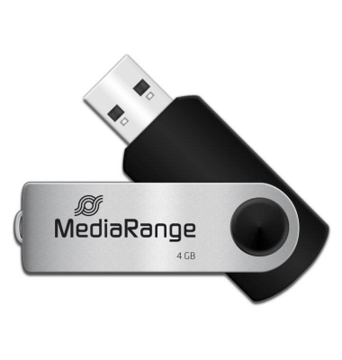 USB-Stick USB Stick 2,0 high speed MR907, schwarz/silber, ohne, USB 2.0, 4 GB