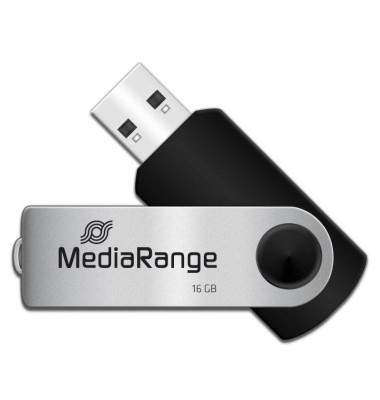 USB-Stick MR910, schwarz/silber, USB 2.0, 16 GB