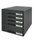 Schubladenbox Plus 5211-00-95 schwarz/schwarz 5 Schubladen geschlossen