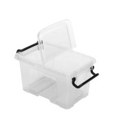 Aufbewahrungsbox Ablagebox HW680 2006800111, 1,7 Liter mit Deckel, für A7, außen 205x136x116mm, Kunststoff transparent