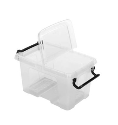 Aufbewahrungsbox Ablagebox HW680 2006800111, 1,7 Liter, mit Deckel, au&szlig;en 20,5x13,6x11,6cm, Kunststoff transparent