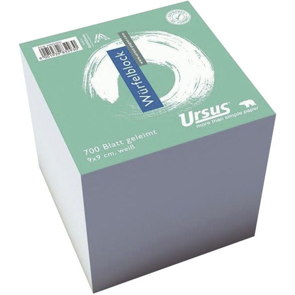 9001939832930 -  Zettelklotz 608823000 Basic 90x90mm geleimt weiß Papier 700 Blatt 9001939832930 Ursus 700 Blatt