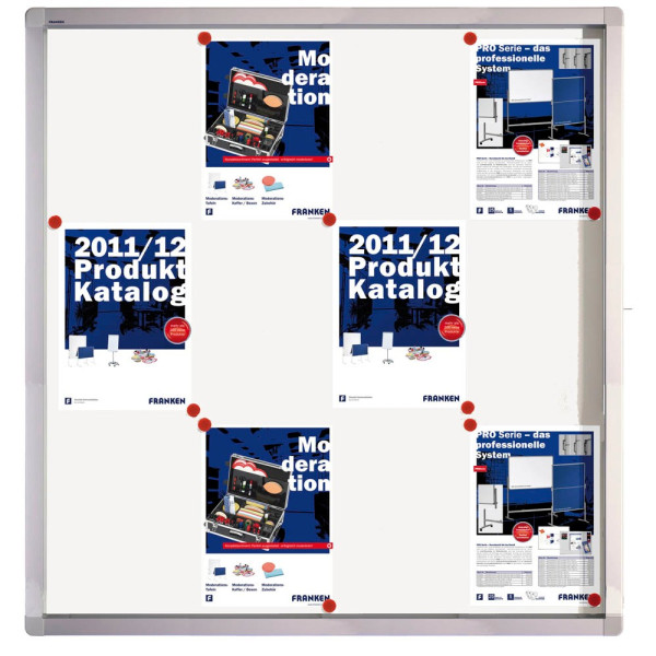 4016946212892 - Schaukasten ECO 12 x A4 Metallrückwand weiß silber magnetisch 4016946212892 Franken