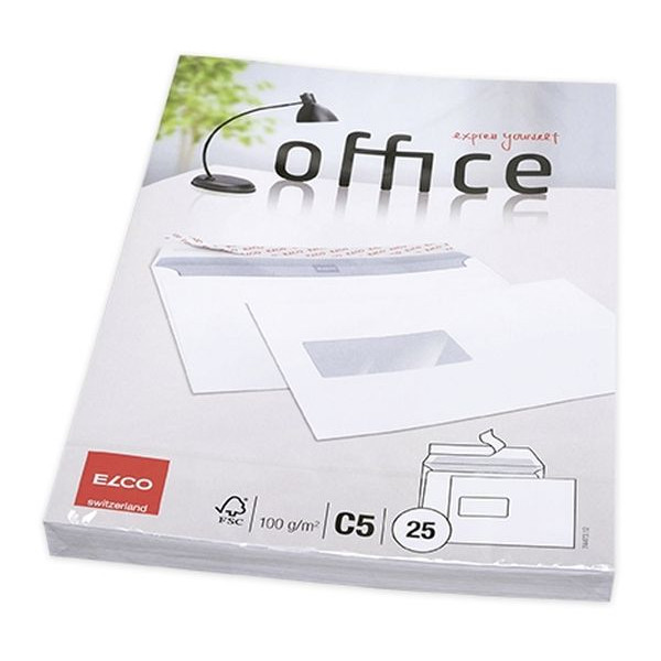 7610425349108 - Versandtaschen Office C5 mit Fenster haftklebend 100g weiß Öffnung an der langen Seite 7610425349108 25 Stück