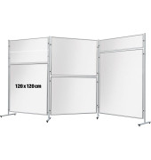 Whiteboardtafel für Stellwand ECO, doppelseitig, EL-UTS120, 120x120cm, lackiert, Aluminiumrahmen