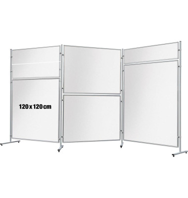 Whiteboardtafel für Stellwand ECO, doppelseitig, EL-UTS120, 120x120cm, lackiert, Aluminiumrahmen
