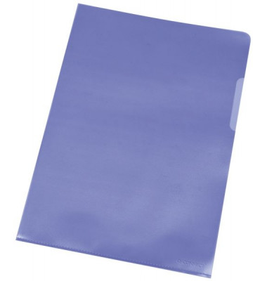 Sichthüllen KF00307, A4, blau, transparent genarbt, oben & rechts offen, 0,12mm