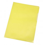 Sichthüllen KF00308, A4, gelb, transparent, genarbt, 0,12mm, oben & rechts offen, PP