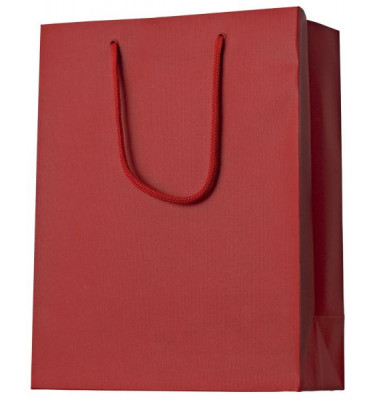 Geschenktragetasche One Colour 14x12x6cm mit Rillenprägung rot