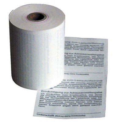 Thermorollen 20990014, 57mm x 9m, Kern-&Oslash;: 12mm, mit SEPA-Lastschrifttext