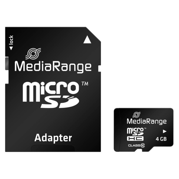4260283113491 - Speicherkarte micro SDHC MR956 Micro-SDHC mit SD-Adapter Class 10 bis 15 MB s 4 GB 4260283113491 MediaRange