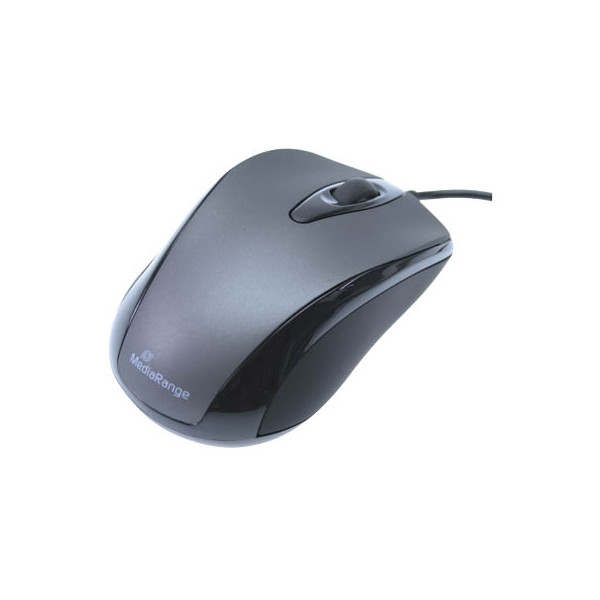 4260283117833 - PC-Maus MROS201 3 Tasten mit Kabel USB-Kabel optisch schwarz grau 4260283117833 MediaRange
